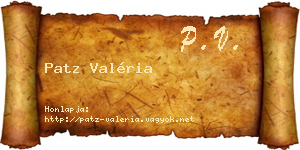 Patz Valéria névjegykártya
